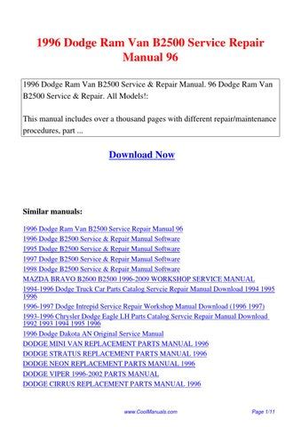 1996 Dodge Ram Van B2500 Service Repair Manual 96 20715 PDF Kindle Editon