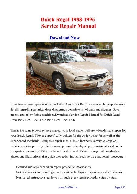 1996 buick regal owners manual online Kindle Editon