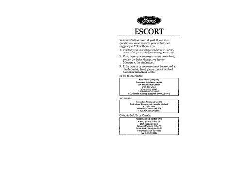 1996 ford escort owners manual Doc