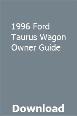 1996 ford taurus wagon owner guide Epub