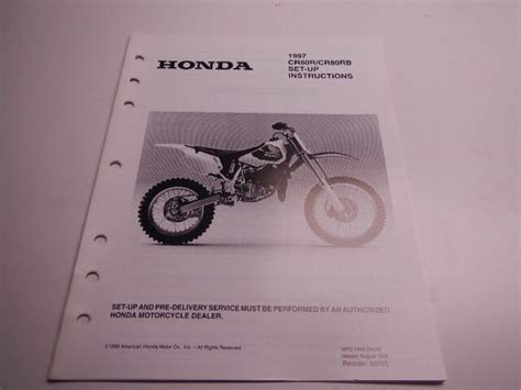 1997 honda cr80r repair manual Kindle Editon