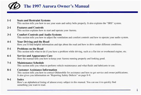 1997 oldsmobile aurora user manual Kindle Editon