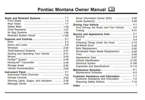1997 pontiac montana owners manual Reader
