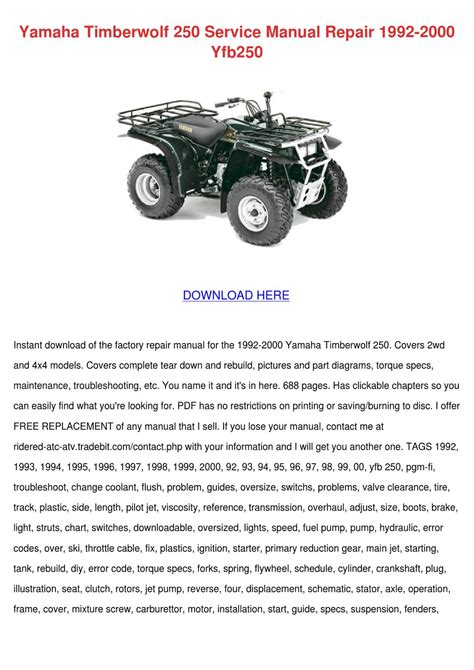 1997 timberwolf 250 4x4 service manual PDF