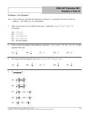 1998 Ap Calculus Answer Key PDF