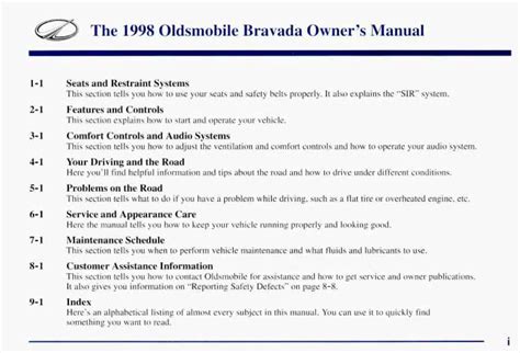 1998 oldsmobile bravada owners manual Kindle Editon