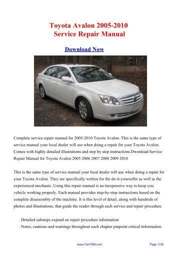 1998 toyota avalon manual pdf Epub