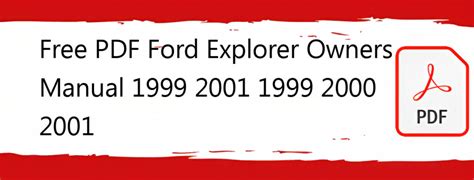 1999 ford explorer owners manual download Epub