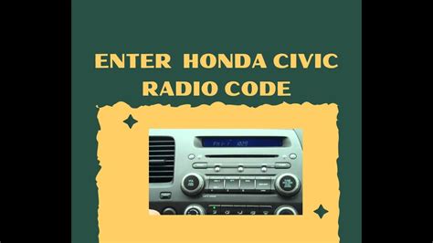 1999 honda civic ex radio code PDF