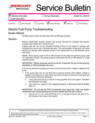 1999 mercruiser service bulletin index gas Kindle Editon