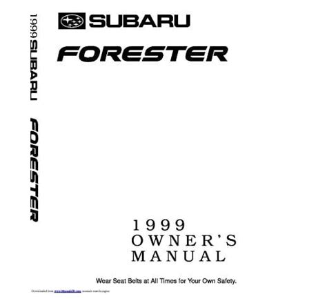 1999 subaru forester owner manual PDF