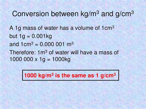 1g cm3 to kg m3: A Comprehensive Guide