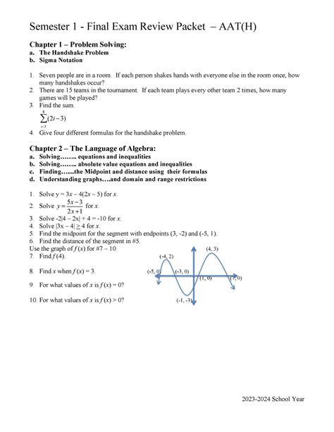 1rst Semester Exam Review Packet Answers Doc