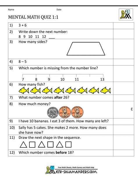 1st Grade Math Questions And Answers Kindle Editon