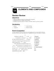 2 3 Elements And Compounds Section Review Answer Key Ebook Epub