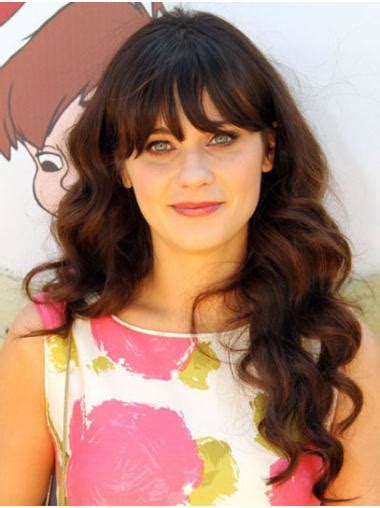 20" Lace Front Long Synthetic Wavy Zooey Deschanel Wigs