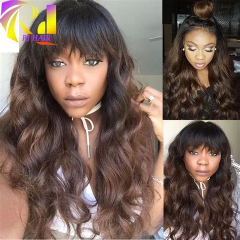 20" Long Wavy Ombre Full Lace Wigs: Remy Hair 2025