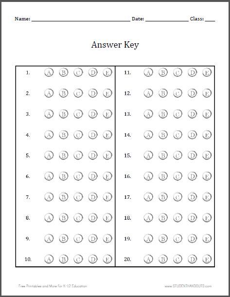 20 Question Answer Sheet Kindle Editon