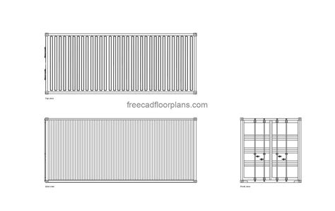 20 ft container in 2d autocad Doc