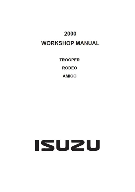 2000 Isuzu Trooper Owners Manual  Ebook Kindle Editon