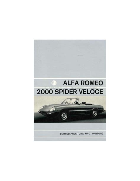 2000 alfa romeo spider owners manual PDF