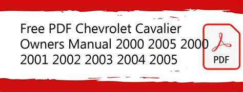 2000 cavalier owners manual Kindle Editon