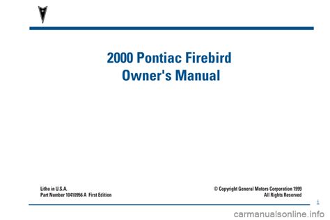 2000 firebird owners manual Doc