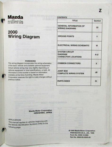 2000 mazda millenia electrical guide PDF