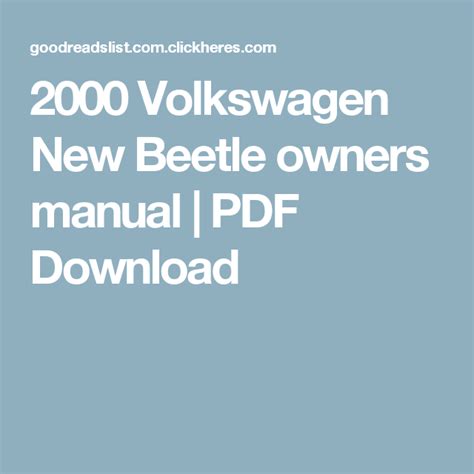 2000 vw beetle repair manual download Epub