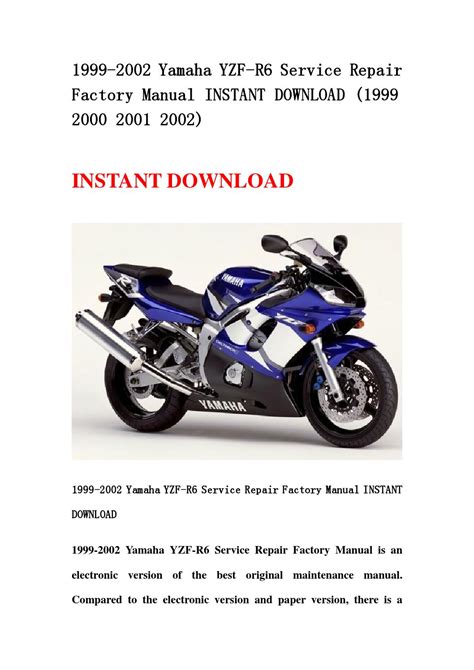 2000 yamaha r6 service manual Epub