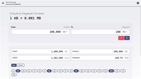 200000 kb to mb