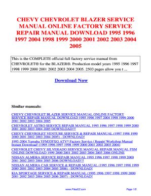 2001 chevrolet blazer service manual PDF