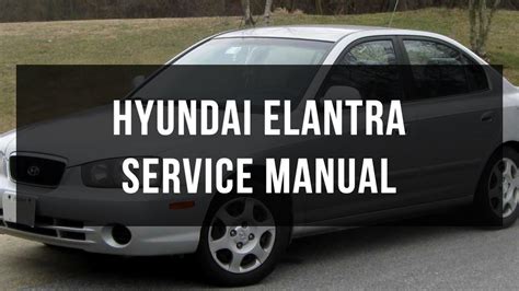2001 elantra service manual PDF