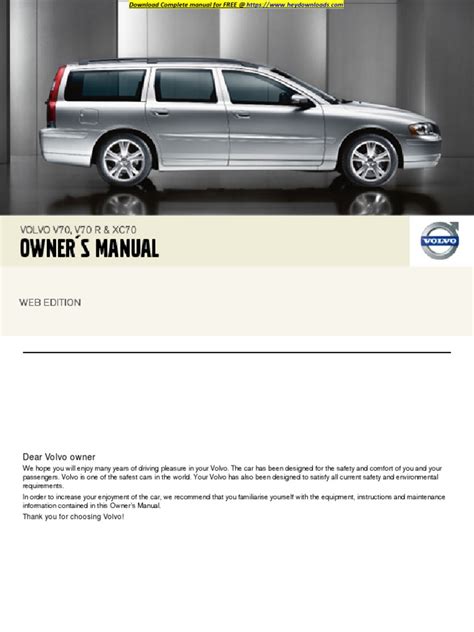 2001 xc70 owners manual pdf Doc