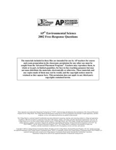 2002 ap environmental science free response answers PDF