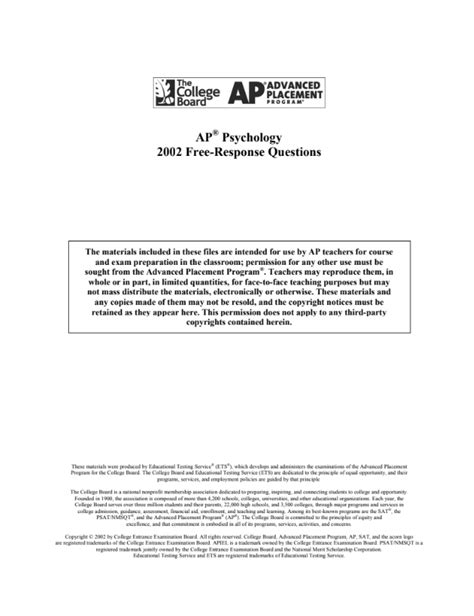 2002 ap psychology free response questions answers Doc