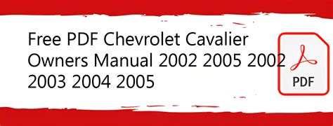 2002 cavalier owners manual Reader