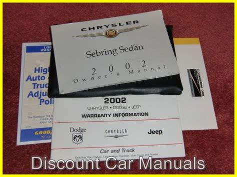 2002 chrysler sebring lx owners manual Kindle Editon