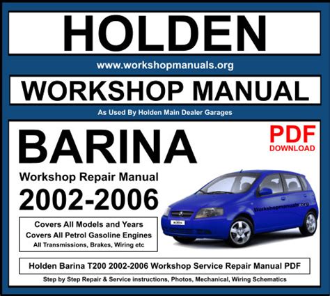 2002 holden barina owners manual PDF