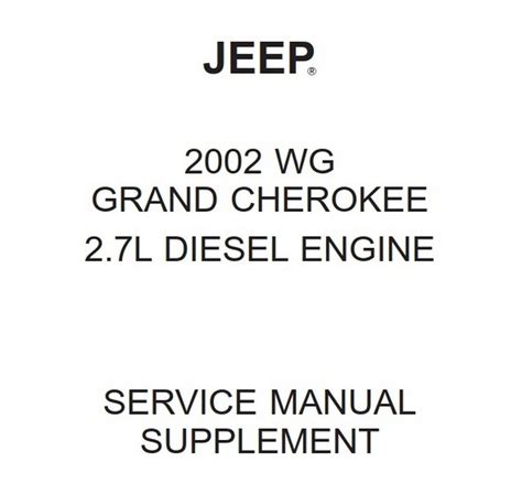 2002 jeep grand cherokee service manual including 2 7l diesel engine Epub