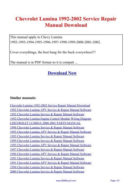 2002 lumina owners manual Epub