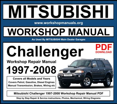 2002 mitsubishi challenger workshop manual PDF