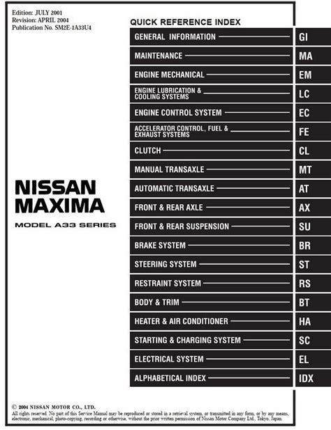 2002 nissan maxima maintenance schedule Kindle Editon