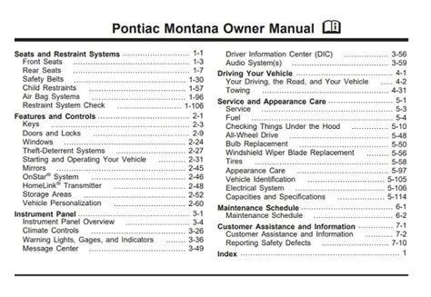 2002 pontiac montana owners manual Reader