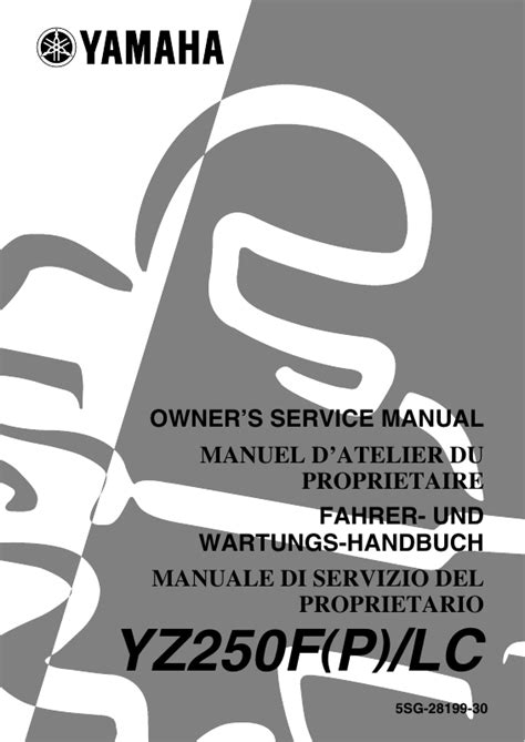2002 yamaha yz250f owners manual PDF