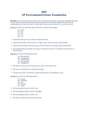 2003 Ap Environmental Science Exam Answer Key Doc