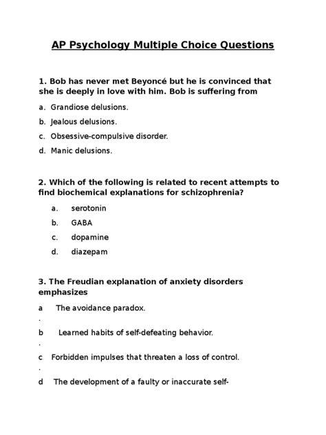 2003 Ap Psychology Multiple Choice Answers Epub