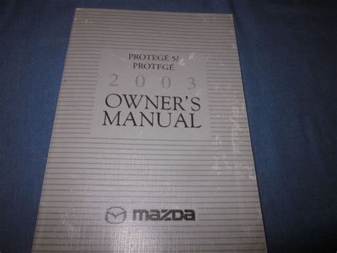 2003 MAZDA PROTEGE5 OWNERS MANUAL Ebook Kindle Editon