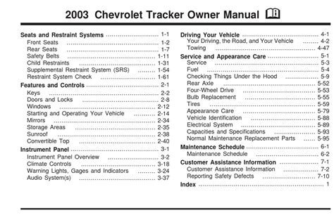 2003 chevy tracker manual Epub