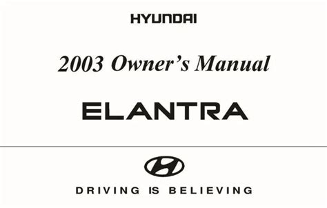 2003 hyundai elantra gls owners manual Kindle Editon